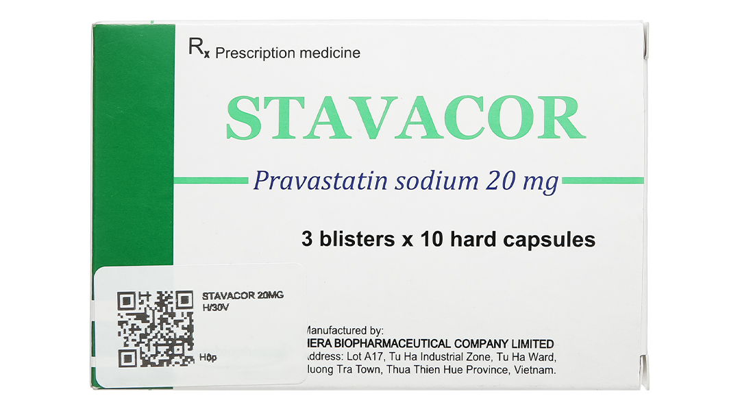 Stavacor 20mg trị tăng cholesterol máu, rối loạn mỡ máu hỗn hợp