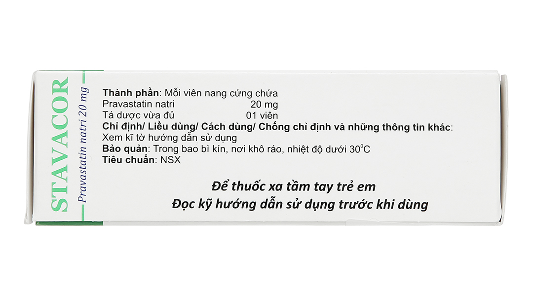 Stavacor 20mg trị tăng cholesterol máu, rối loạn mỡ máu hỗn hợp