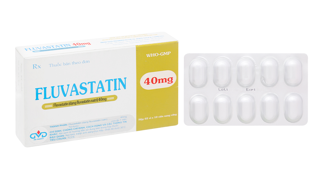 Fluvastatin MD Pharco 40mg trị rối loạn mỡ máu