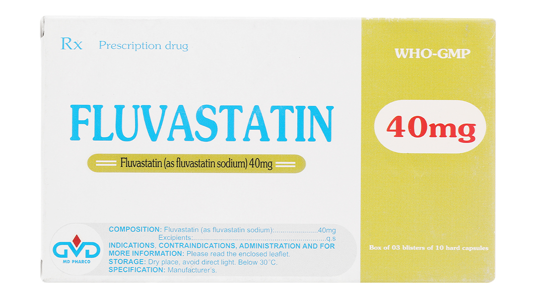Fluvastatin MD Pharco 40mg trị rối loạn mỡ máu