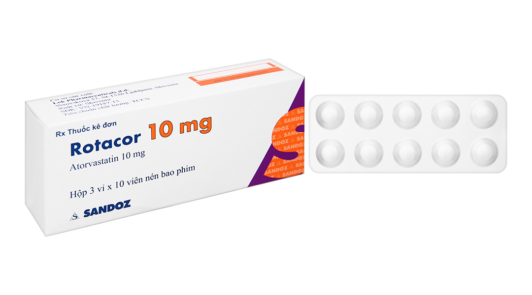 Rotacor 10mg trị tăng cholesterol máu