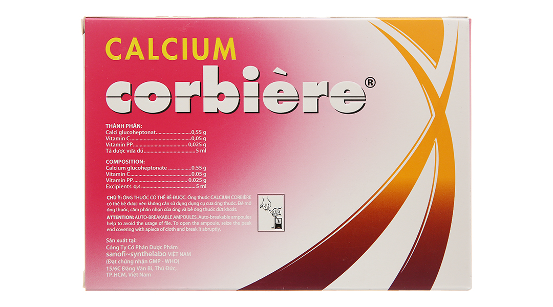 Dung dịch uống Calcium Corbière bổ sung canxi, trị loãng xương