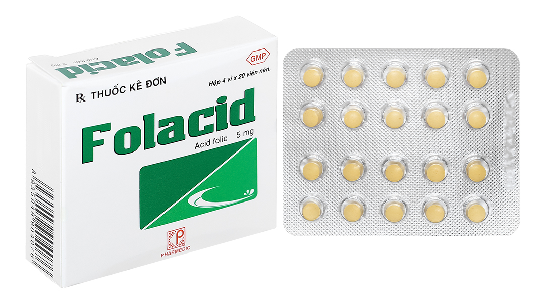 Folacid 5mg phòng và trị thiếu axit folic
