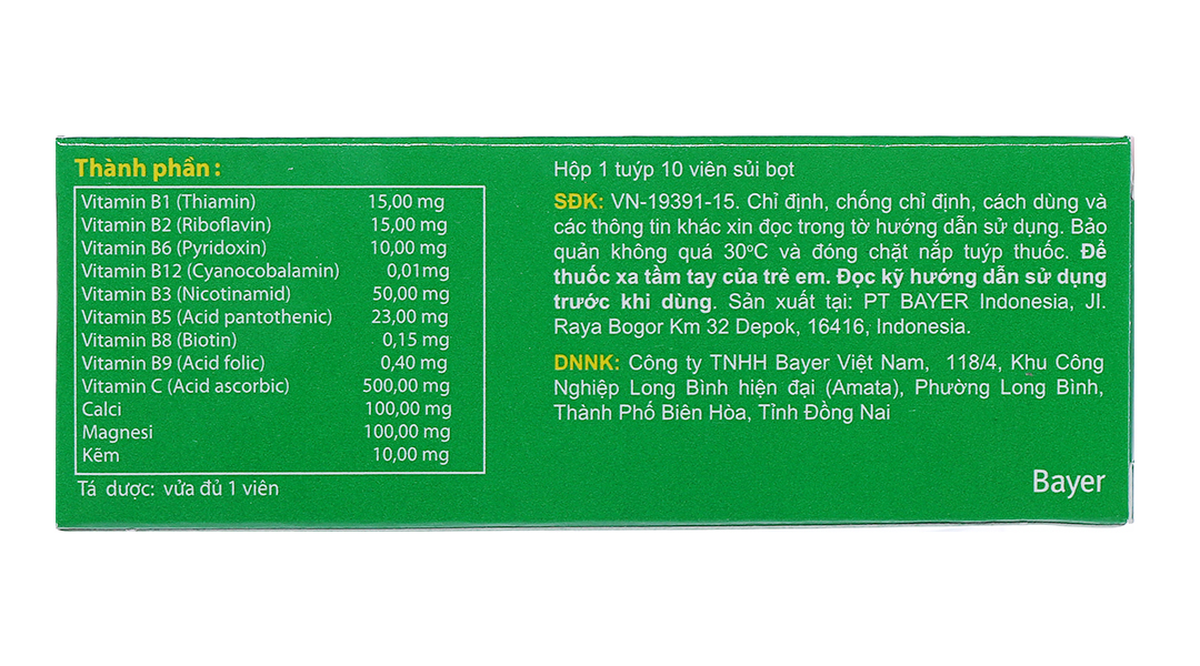 Viên nén sủi bọt Berocca Performance trị thiếu hụt vitamin B, C