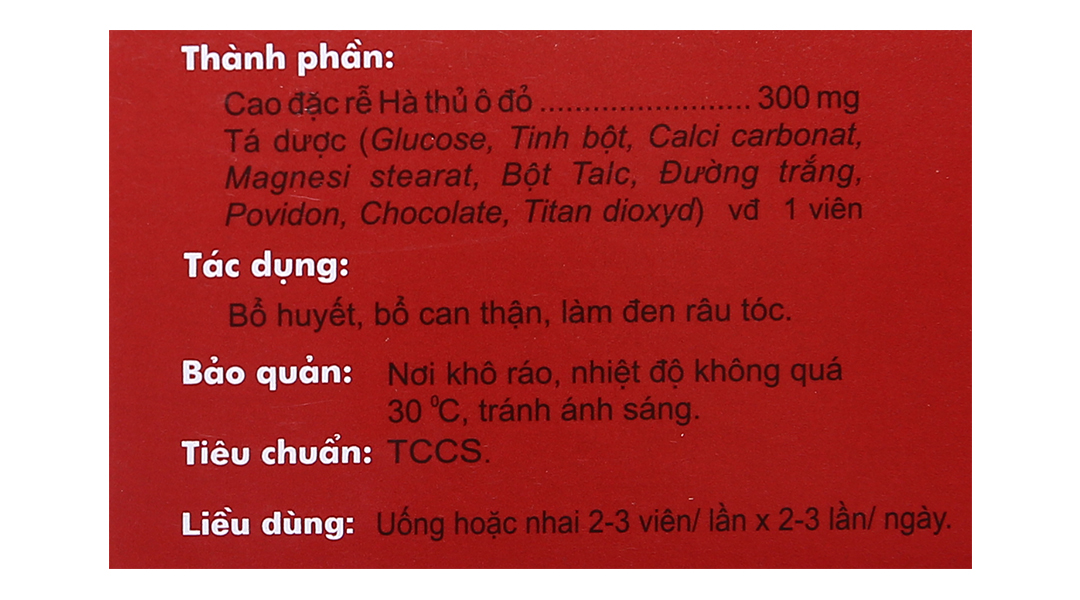 Hà Thủ Ô Traphaco hỗ trợ trị thiếu máu, tóc bạc sớm