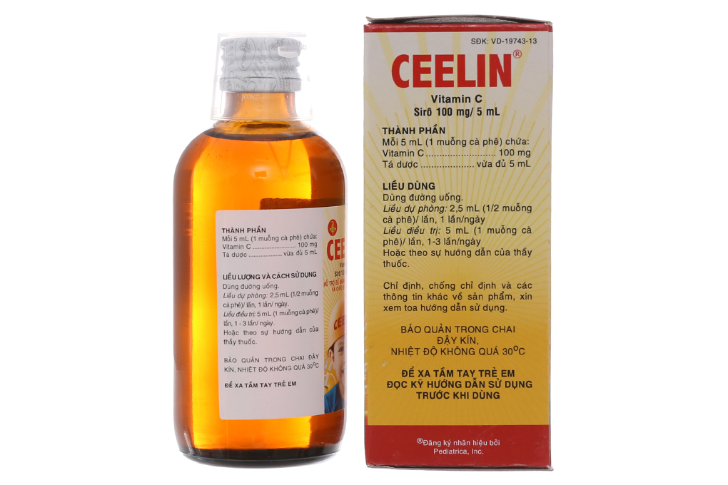 Siro Ceelin 100mg/5ml bổ sung vitamin C, tăng đề kháng