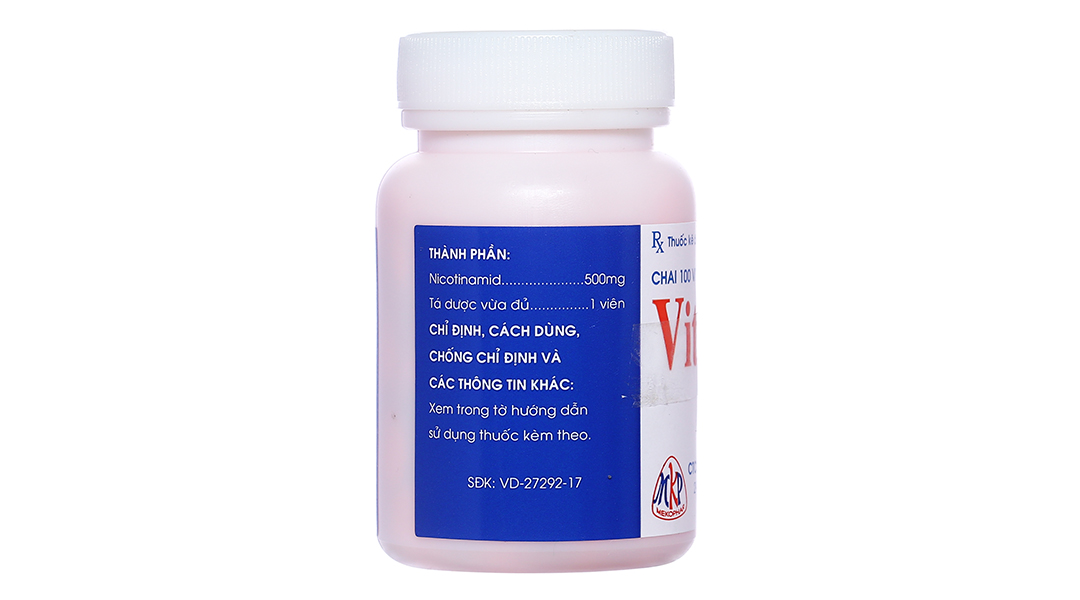 Vitamin PP Mekophar 500mg trị thiếu nicotinamide