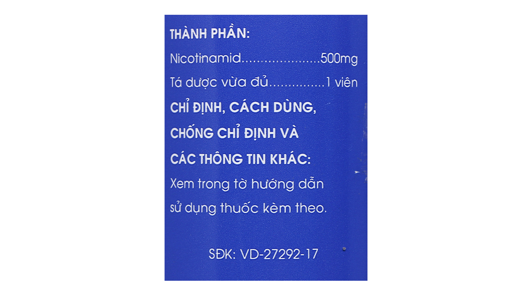 Vitamin PP Mekophar 500mg trị thiếu nicotinamide
