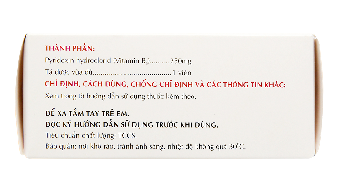 Vitamin B6 Mekophar 250mg trị thiếu máu, ngừa co giật