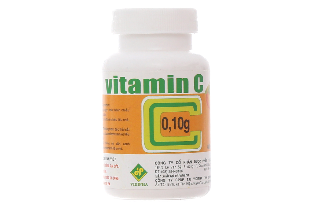 Vitamin C Vidipha 0.10g trị thiếu vitamin C, tăng đào thải sắt