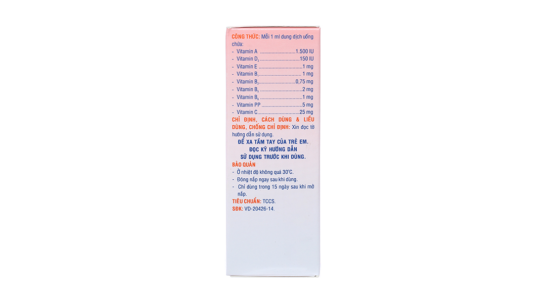 Dung dịch uống Vitarals bổ sung vitamin, trị còi xương
