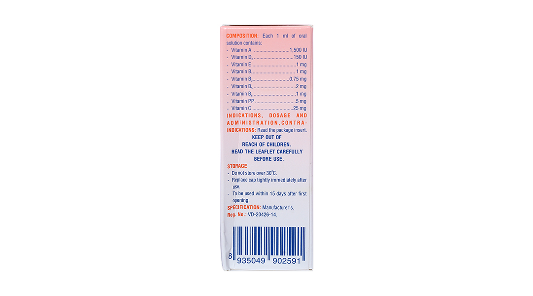 Dung dịch uống Vitarals bổ sung vitamin, trị còi xương