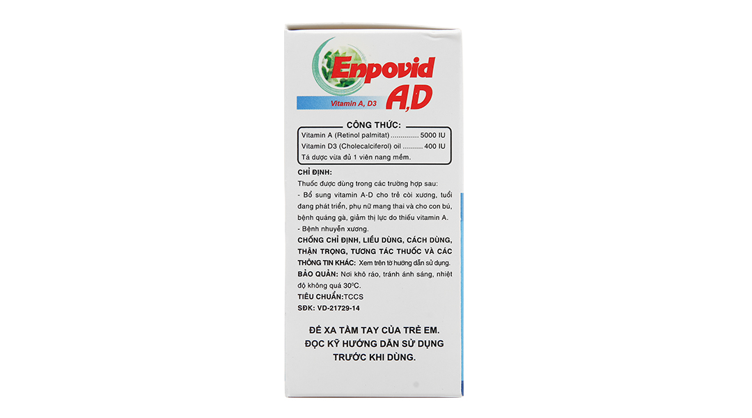 Enpovid A,D trị còi xương, nhuyễn xương