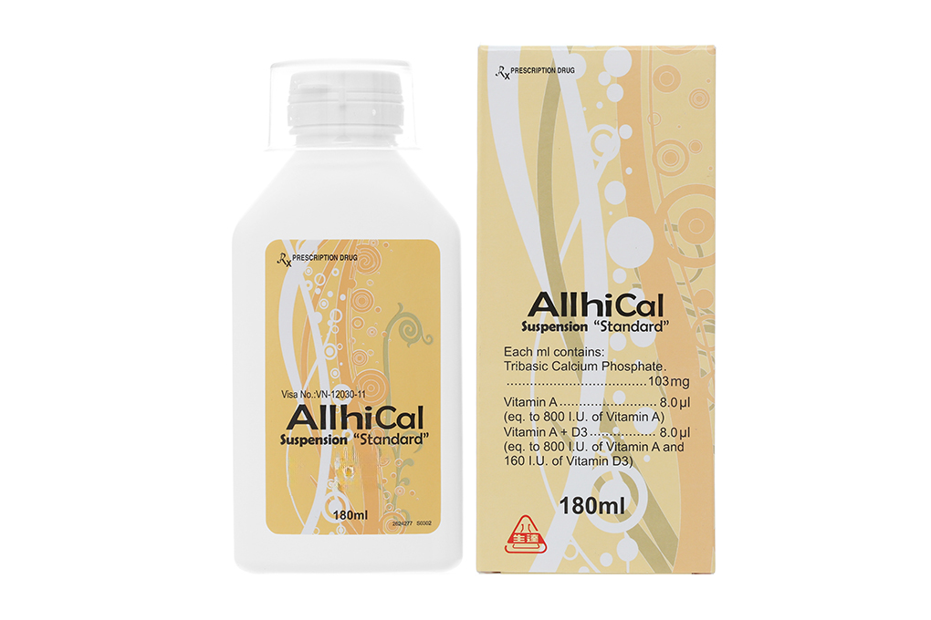Hỗn dịch uống AllhiCal trị thiếu Canxi và Vitamin A, D