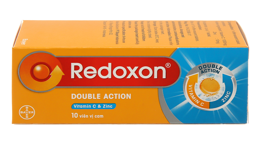 Viên sủi Redoxon Double Action bổ sung vitamin C và kẽm, tăng đề kháng