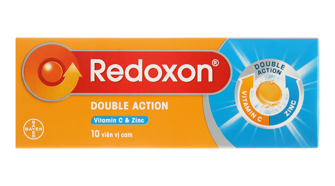 Viên sủi Redoxon Double Action bổ sung vitamin C và kẽm, tăng đề kháng