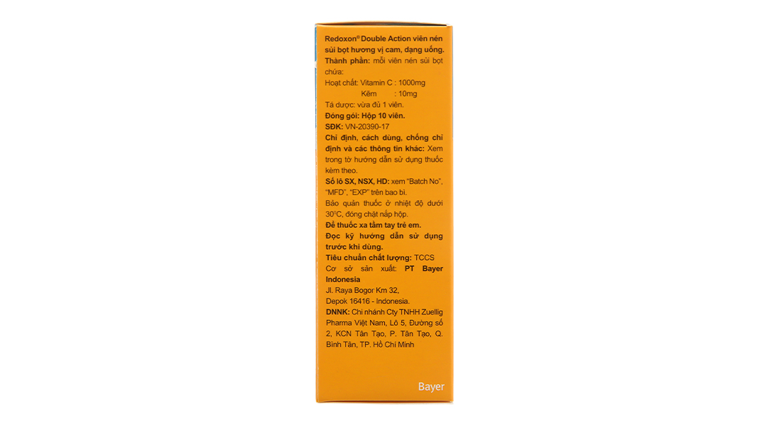 Viên sủi Redoxon Double Action bổ sung vitamin C và kẽm, tăng đề kháng