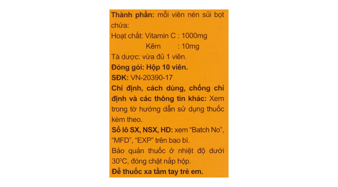 Viên sủi Redoxon Double Action bổ sung vitamin C và kẽm, tăng đề kháng