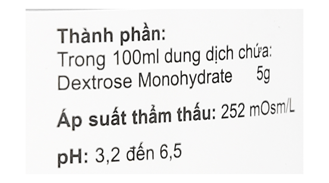 Dịch truyền 5% Dextrose In Water bổ sung nước và năng lượng