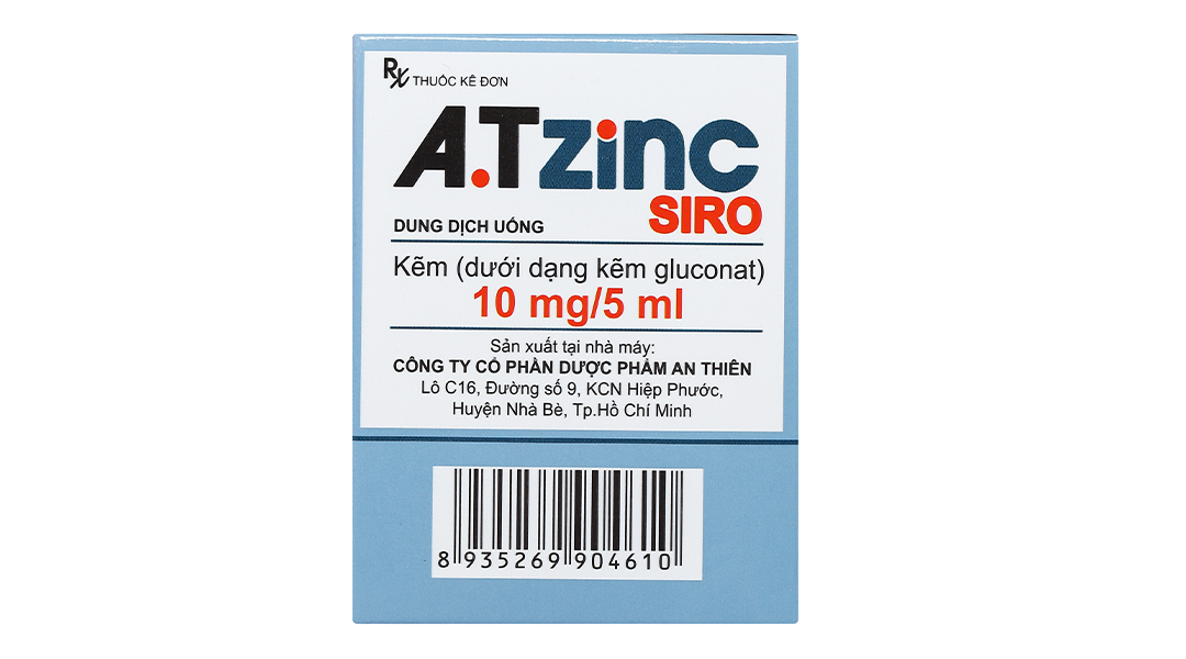 A.TZinC Siro 10mg/5ml hỗ trợ trị tiêu chảy, tăng đề kháng