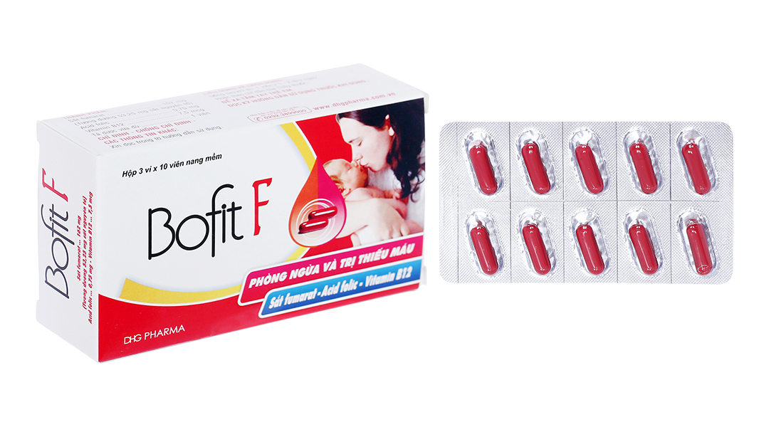 Bofit F trị thiếu máu do thiếu sắt, acid folic