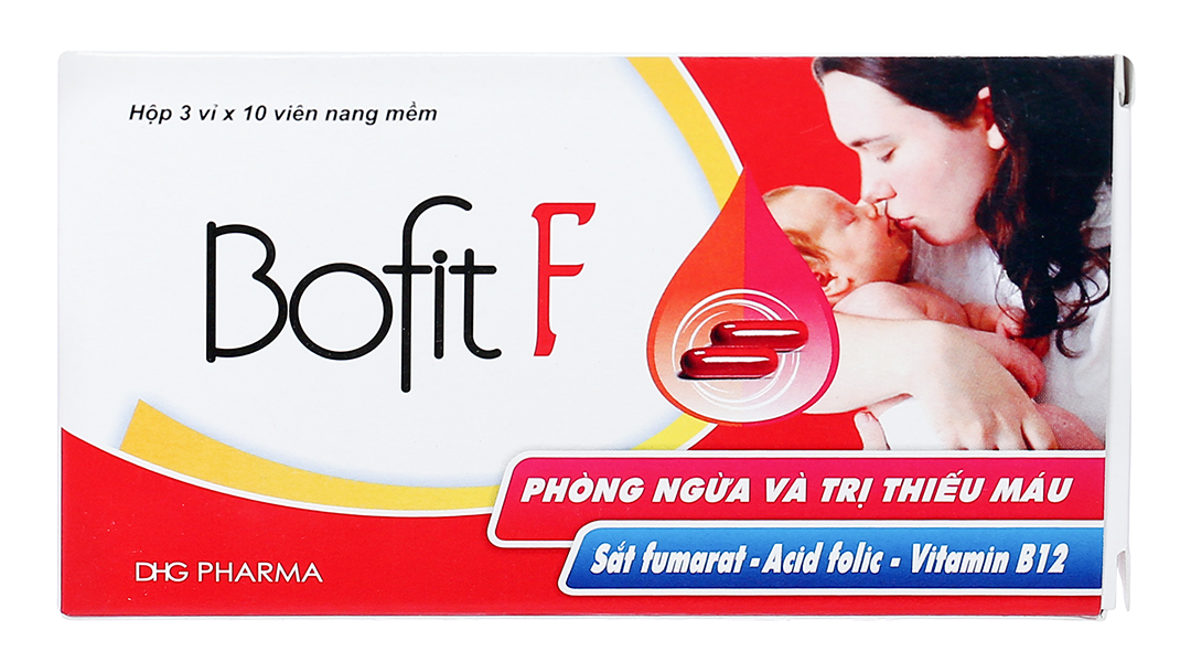 Bofit F trị thiếu máu do thiếu sắt, acid folic