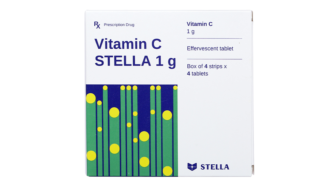 Viên sủi Vitamin C Stella 1g trị bệnh Scorbut, bổ sung vitamin C