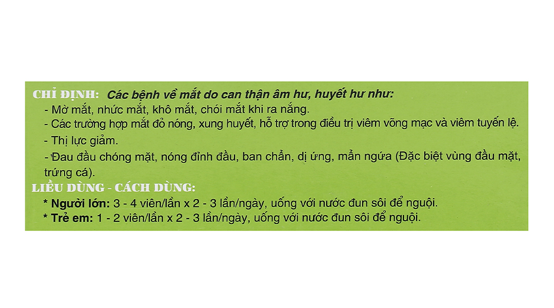 Sáng mắt Traphaco trị các bệnh về mắt, suy giảm thị lực