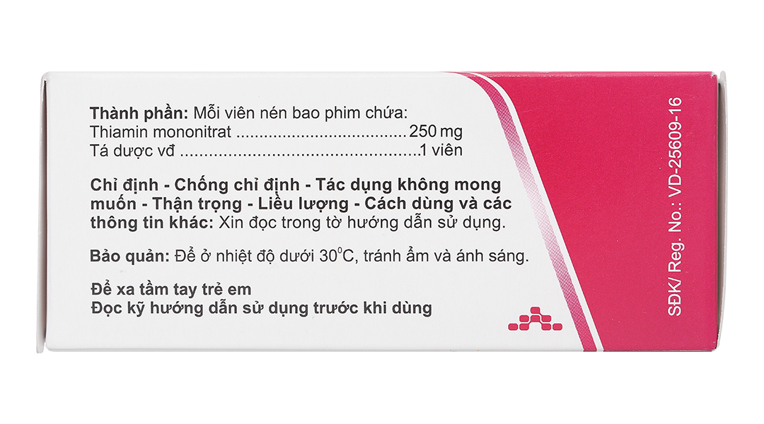 Agivitamin B1 250mg trị thiếu thiamin