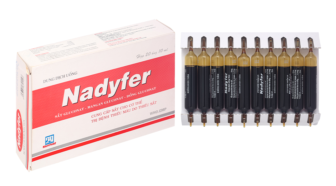 Dung dịch uống Nadyfer trị thiếu máu do thiếu sắt