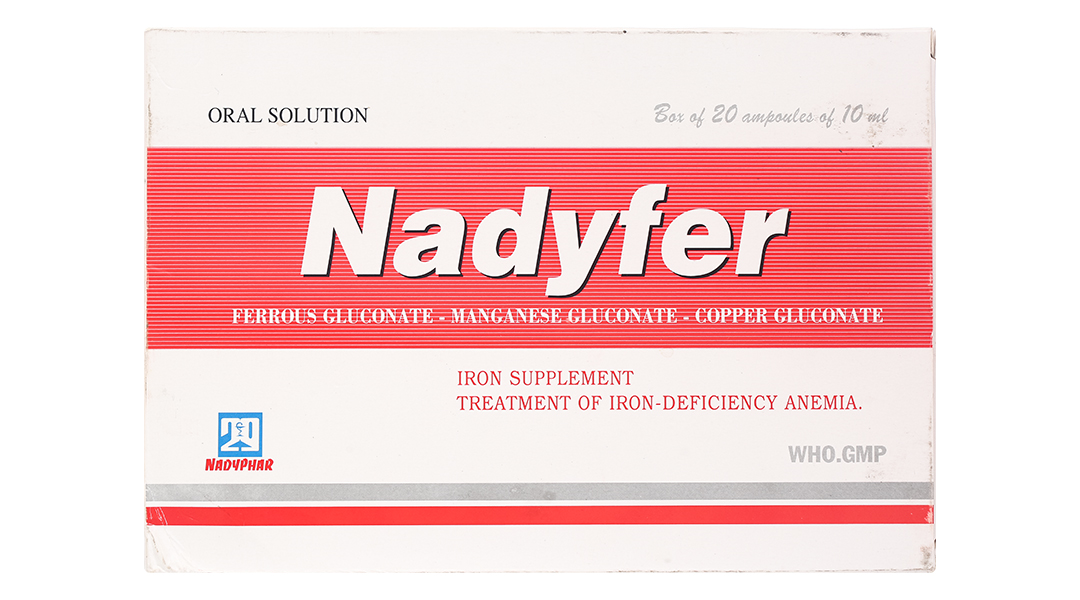 Dung dịch uống Nadyfer trị thiếu máu do thiếu sắt