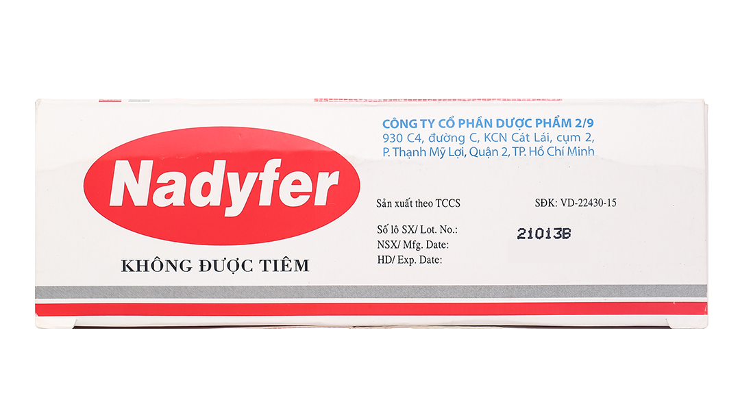 Dung dịch uống Nadyfer trị thiếu máu do thiếu sắt