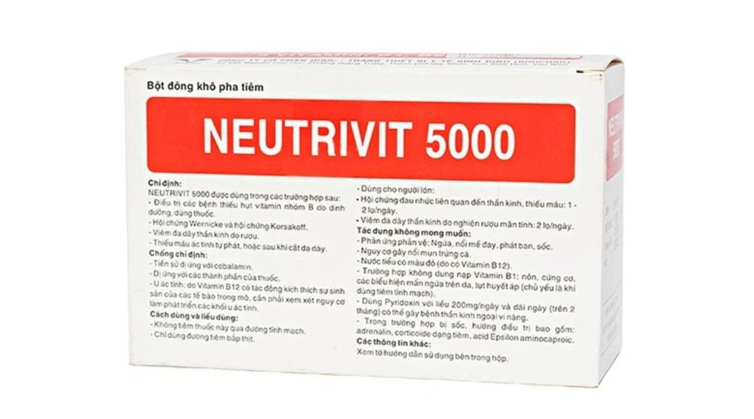Bột pha tiêm Neutrivit 5000 Bidiphar trị viêm thần kinh