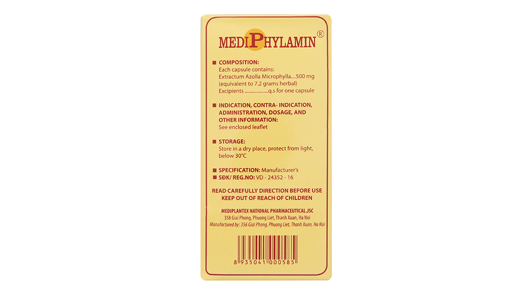 Mediphylamin 500mg giúp bồi bổ cơ thể, tăng cường sinh lực