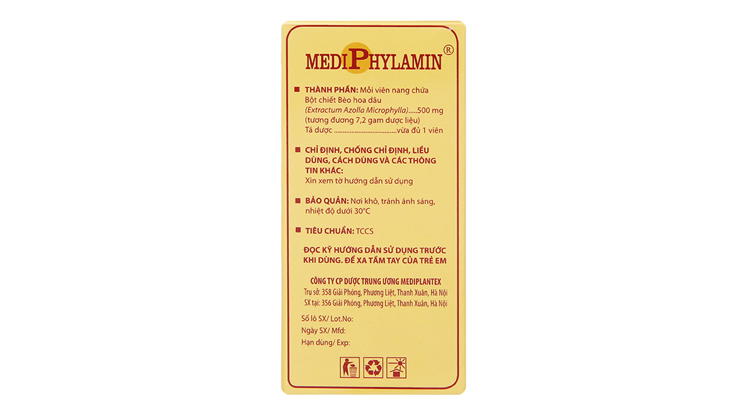 Mediphylamin 500mg giúp bồi bổ cơ thể, tăng cường sinh lực