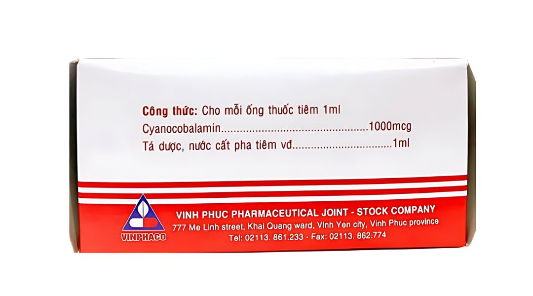 Dung dịch tiêm Vitamin B12 Vinphaco 1000mcg/ml điều trị thiếu máu