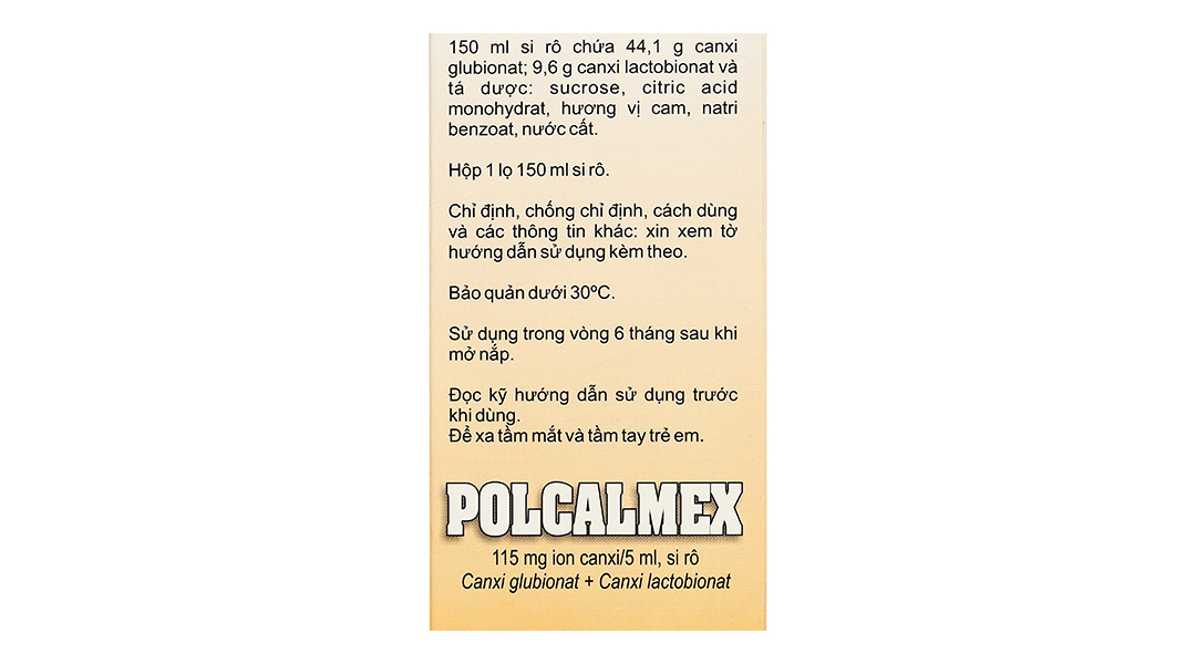 Siro Polcalmex vị cam bổ sung Canxi