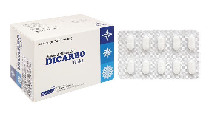 Thuốc bổ sung canxi và vitamin D Dicarbo hộp 100 viên