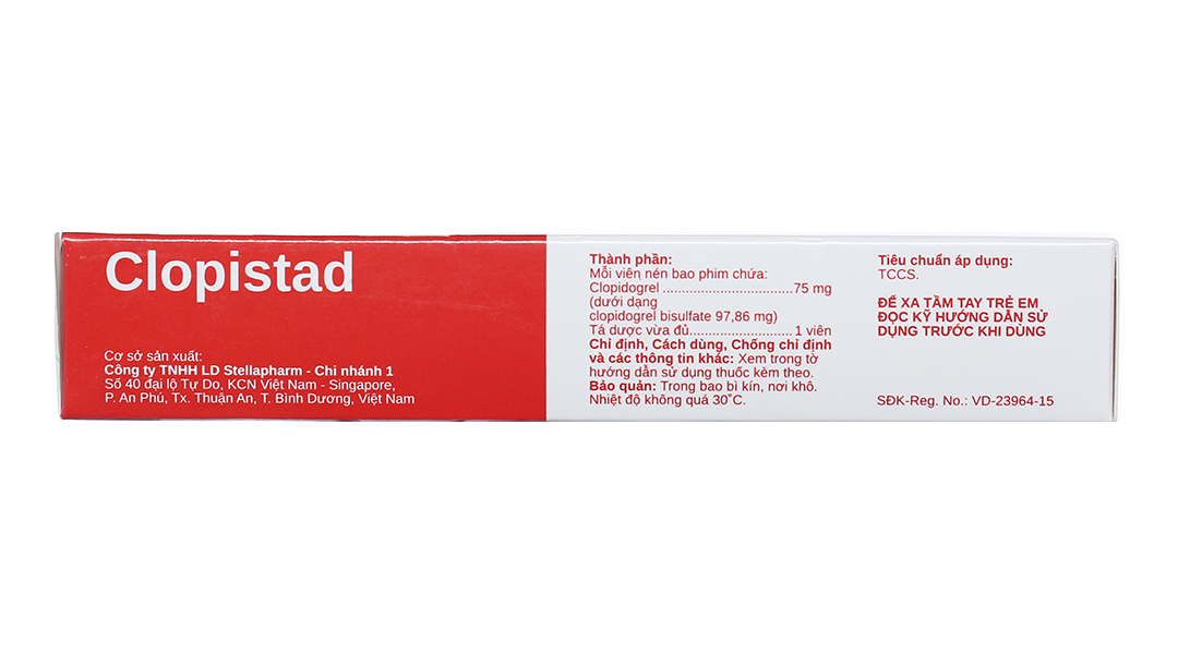 Clopistad 75mg phòng ngừa các biến cố do huyết khối động mạch