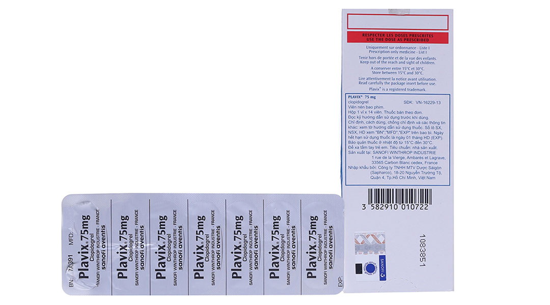 Plavix 75mg phòng và trị huyết khối
