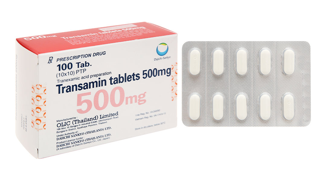 Transamin Tablets 500mg điều trị chảy máu do tăng tiêu firin