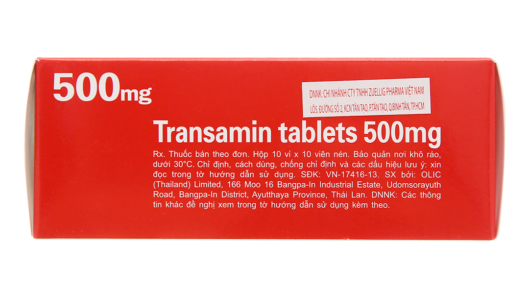Transamin Tablets 500mg điều trị chảy máu do tăng tiêu firin