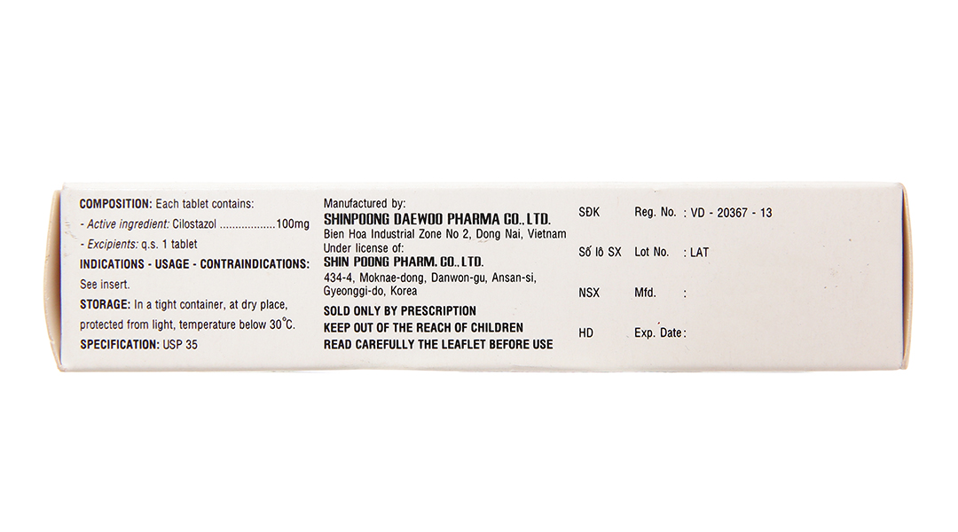 SPLostal 100mg phòng và trị huyết khối