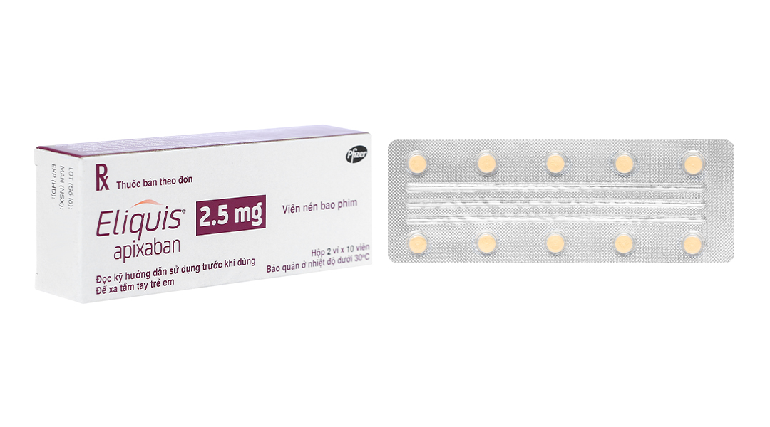 Eliquis 2.5mg phòng ngừa đột quỵ, tắc tĩnh mạch phổi