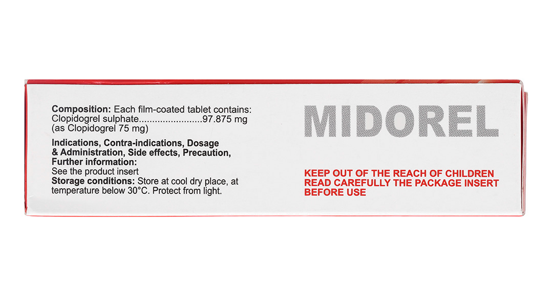 Midorel 75mg giảm biến cố do xơ vữa động mạch