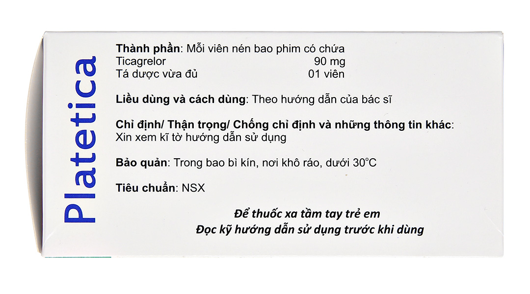 Platetica 90mg dự phòng biến cố huyết khối