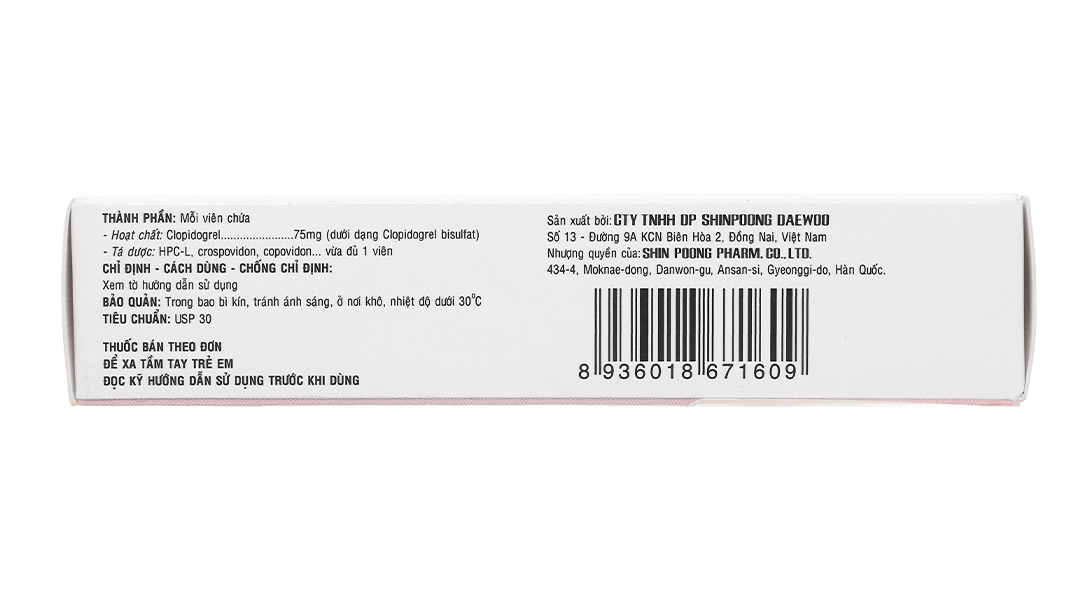Shinclop 75mg ngừa xơ vữa động mạch