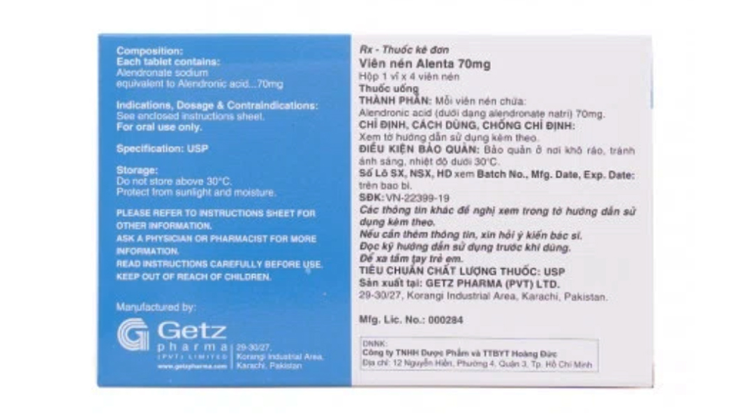 Alenta 70mg điều trị loãng xương