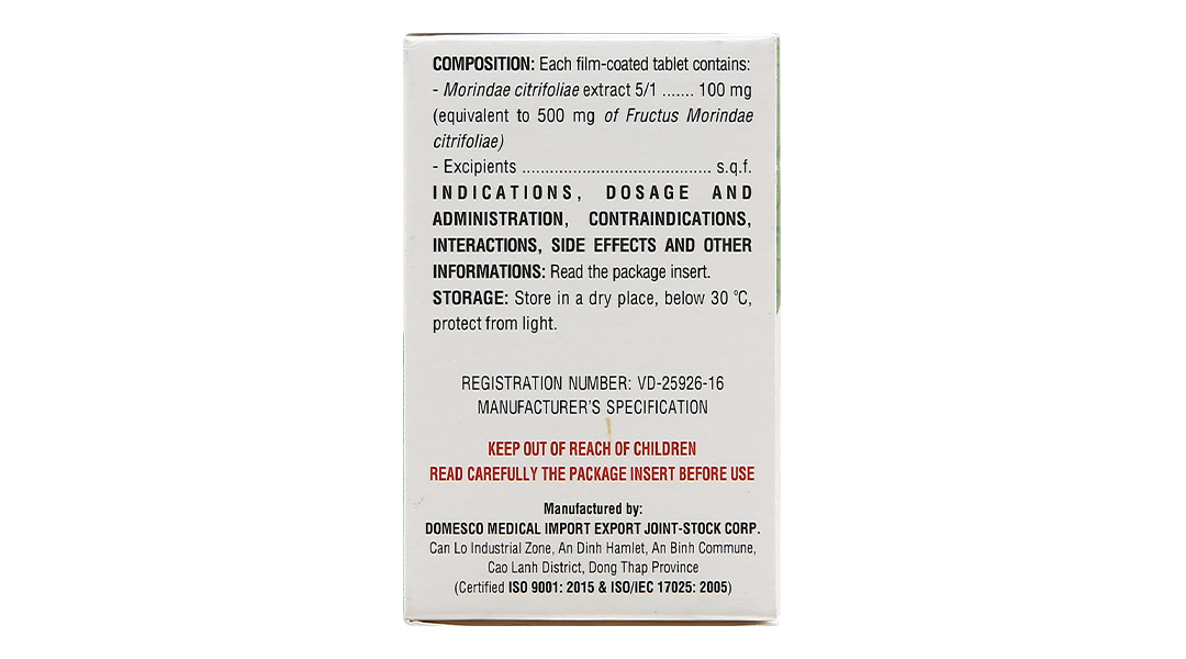 Morinda Citrifolia 100mg trị đau nhức, sưng khớp