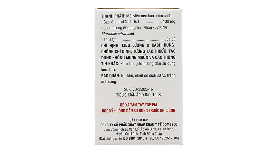 Morinda Citrifolia 100mg trị đau nhức, sưng khớp